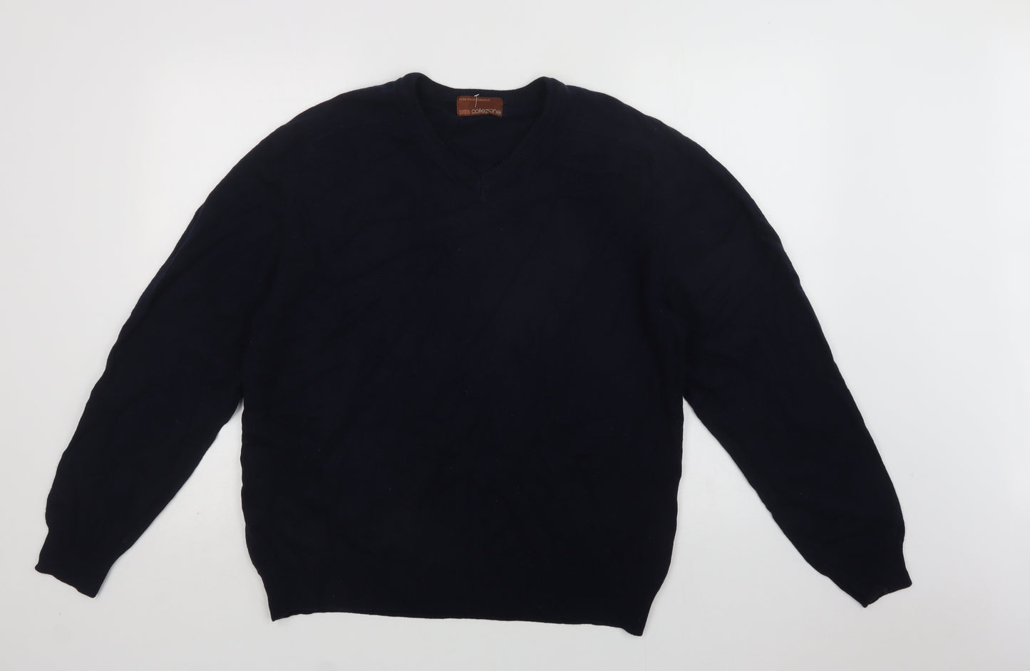 M&S Mens Blue V-Neck  Wool Pullover Jumper Size M