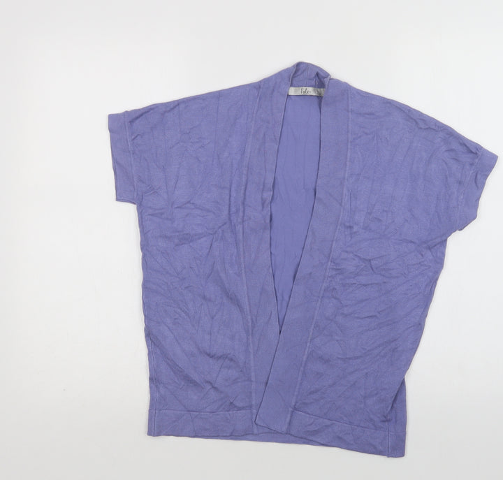 Isle Womens Purple V-Neck  Viscose Cardigan Jumper Size M
