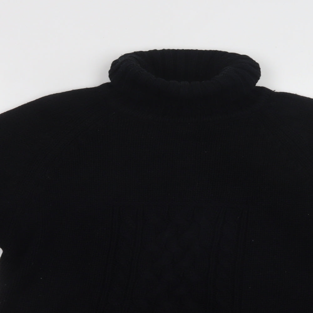 Sara Woman Womens Black Roll Neck  Acrylic Pullover Jumper Size 18