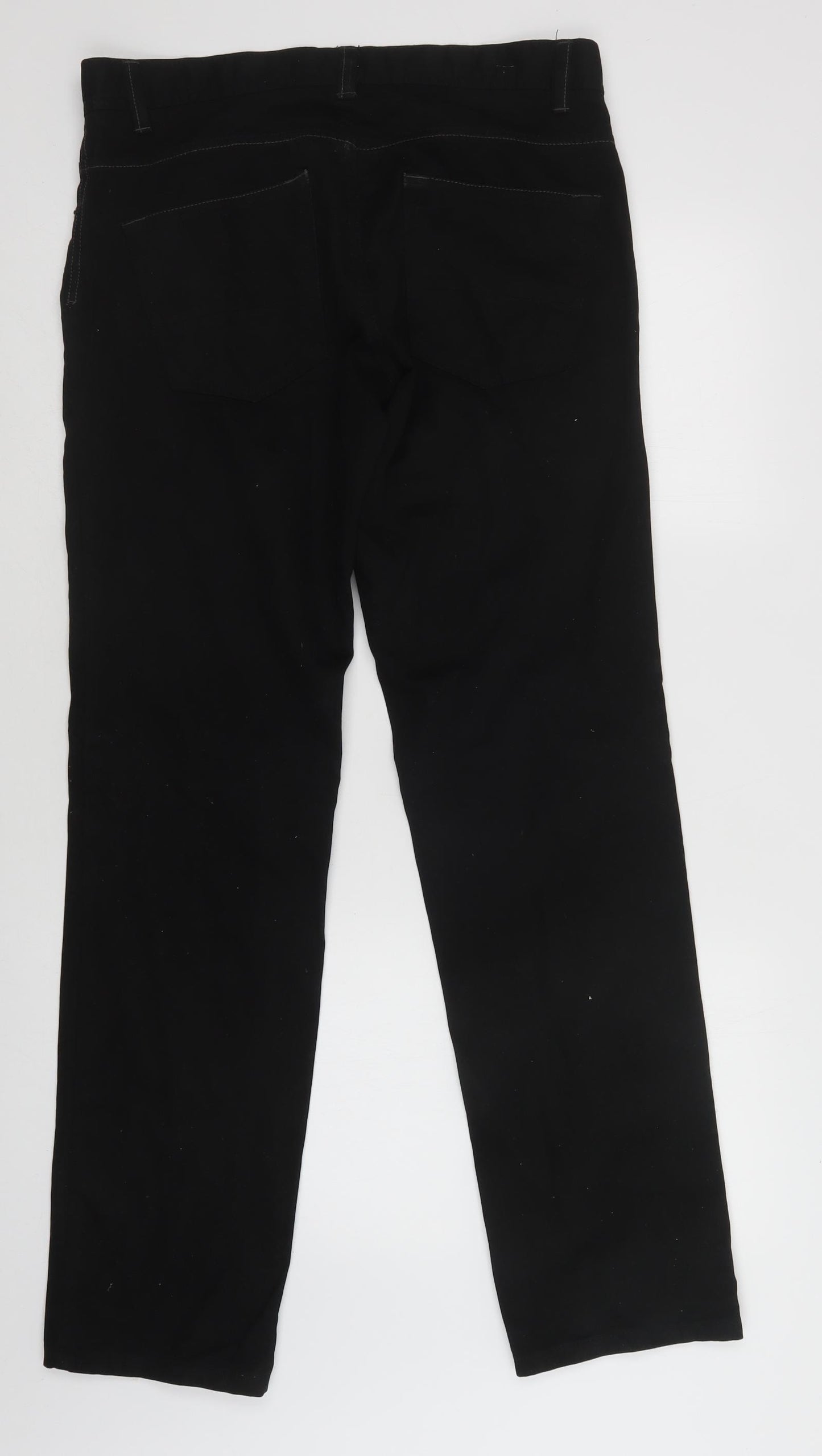 NEXT Mens Black  Cotton Straight Jeans Size 32 L32 in Regular Button