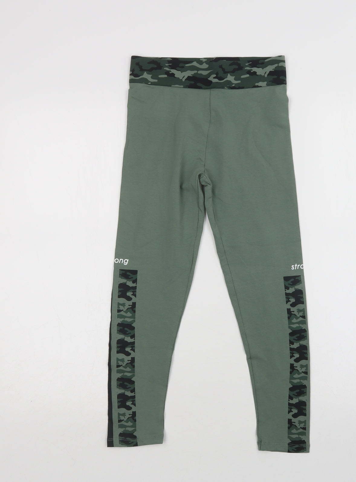 George Girls Green Camouflage Cotton Jegging Trousers Size 10-11 Years  Regular  - Leggings