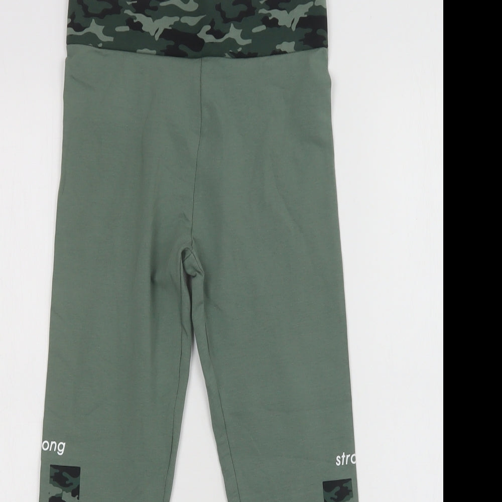 George Girls Green Camouflage Cotton Jegging Trousers Size 10-11 Years  Regular  - Leggings