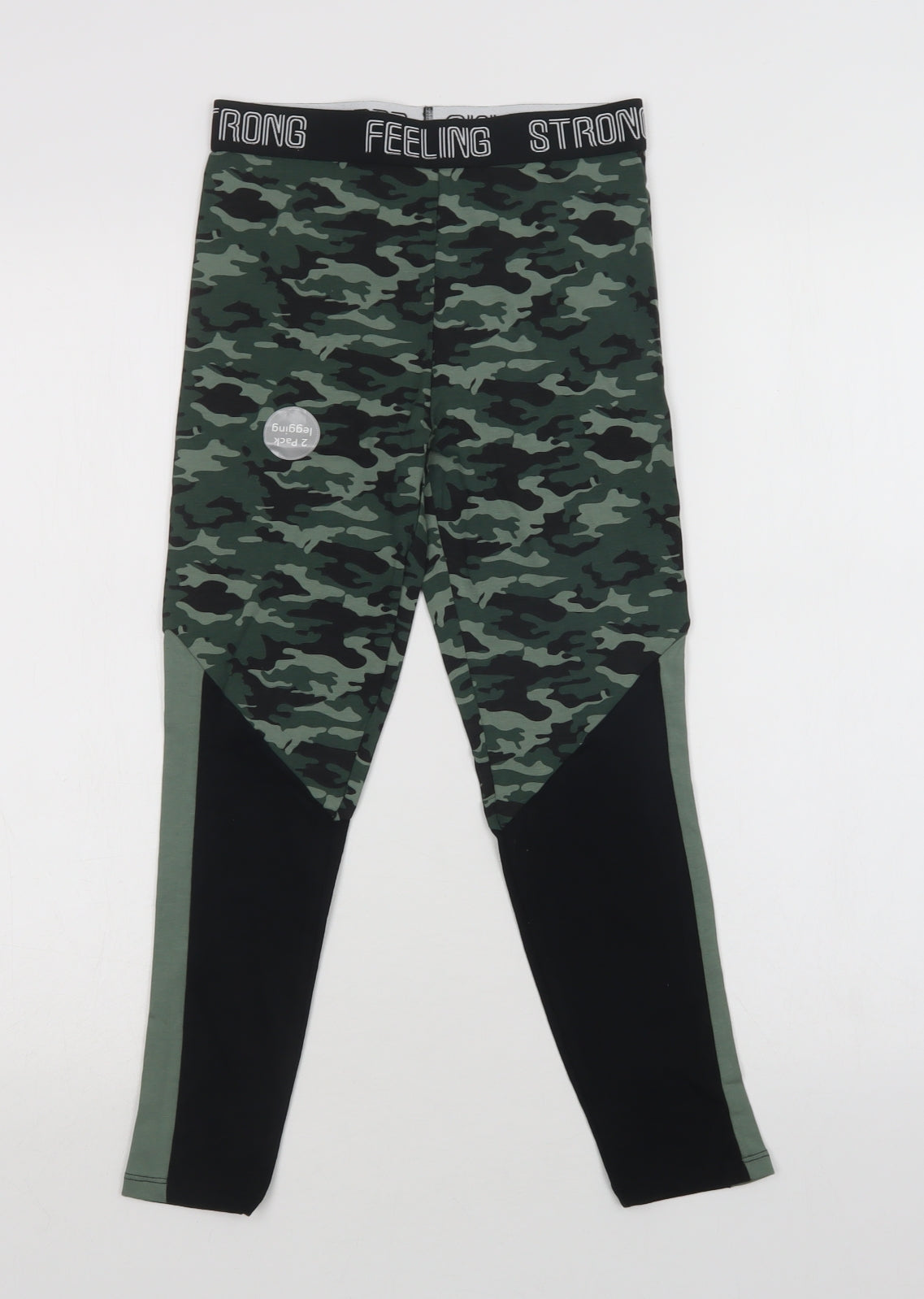George Girls Green Camouflage Cotton Jegging Trousers Size 10-11 Years  Regular  - Leggings