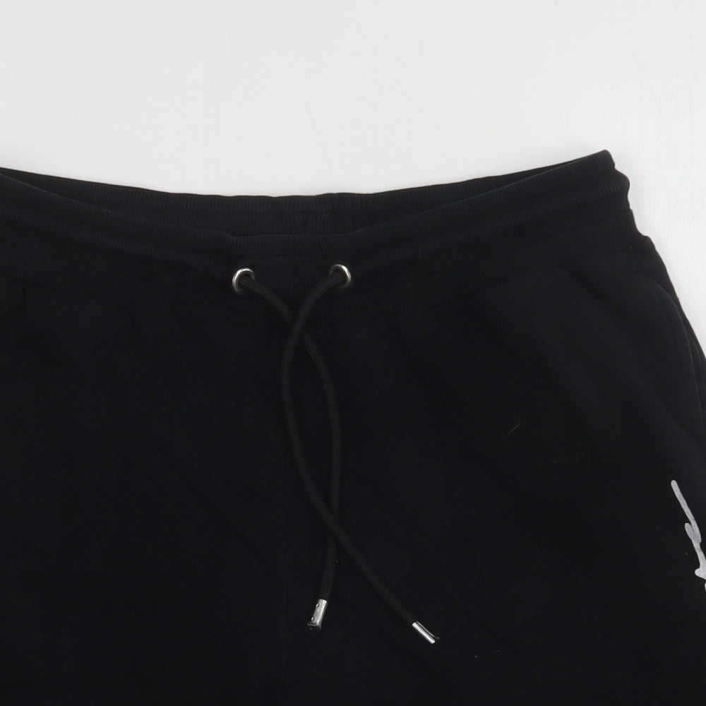 Closure London Mens Black  Cotton Sweat Shorts Size L L9 in Regular Drawstring