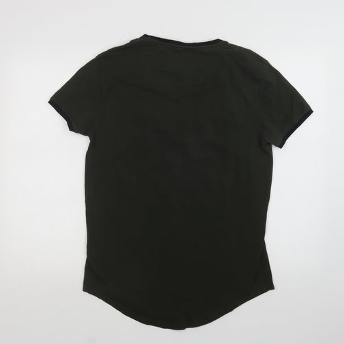 Sik Silk Mens Green  Cotton  T-Shirt Size L Crew Neck