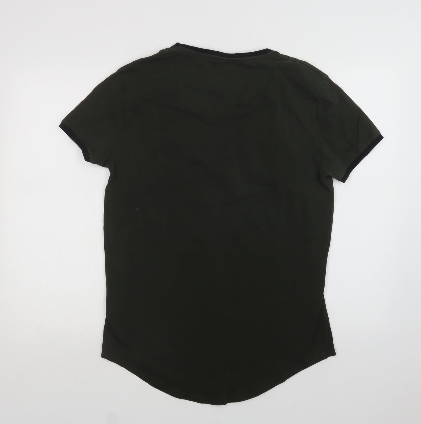 Sik Silk Mens Green  Cotton  T-Shirt Size L Crew Neck