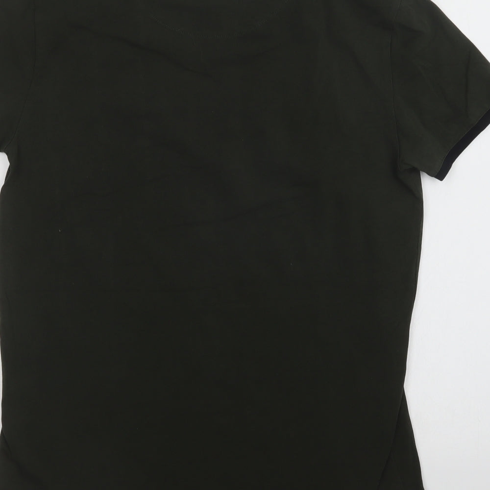 Sik Silk Mens Green  Cotton  T-Shirt Size L Crew Neck