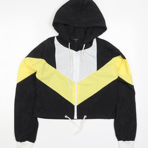 Rising Womens Black   Jacket  Size S  Zip - Yellow Colour Block
