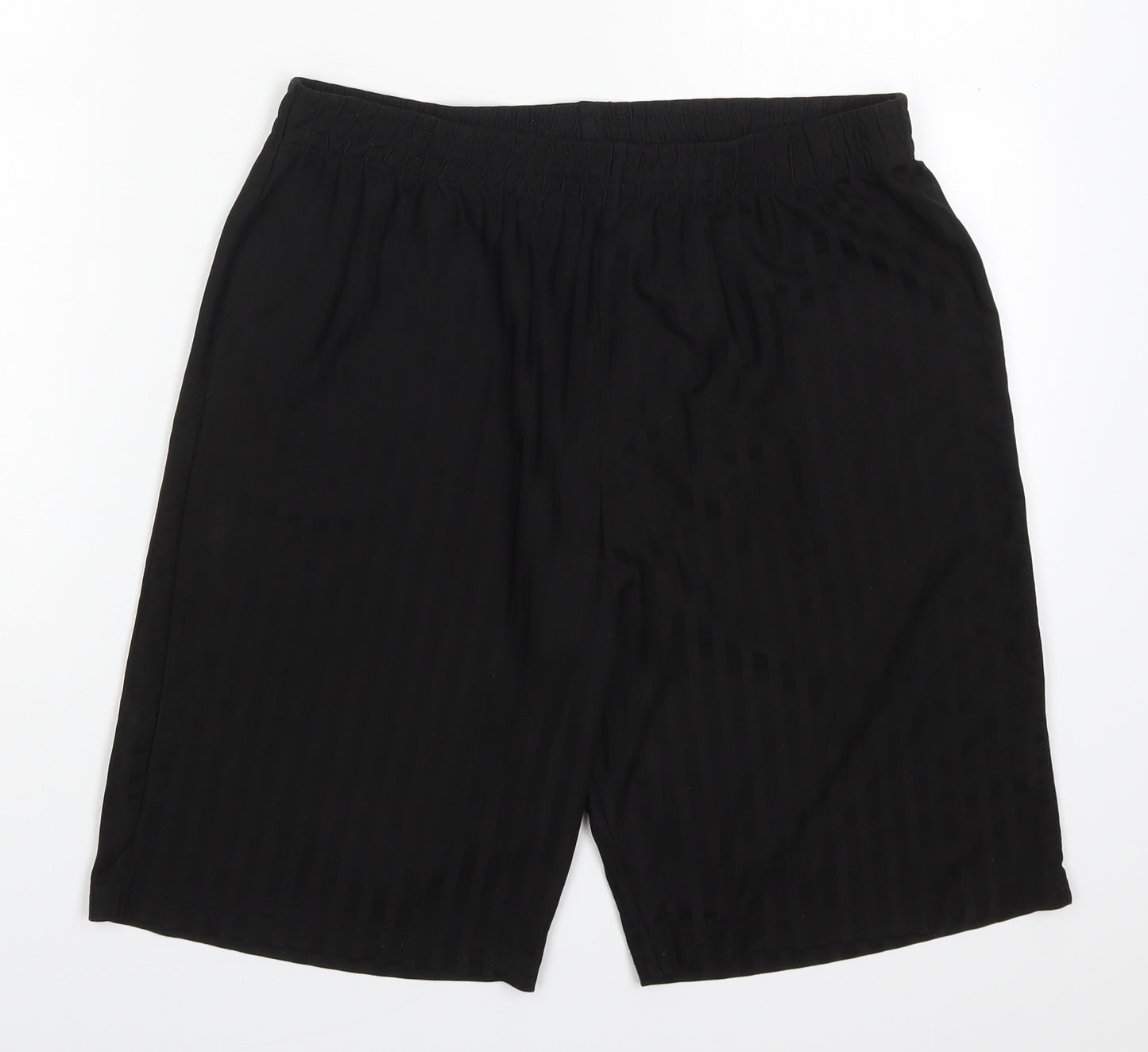 F&F Boys Black Striped Polyester Sweat Shorts Size 15-16 Years  Regular