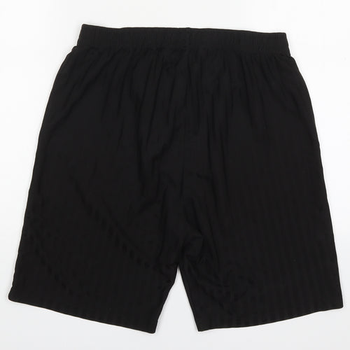 F&F Boys Black Striped Polyester Sweat Shorts Size 15-16 Years  Regular