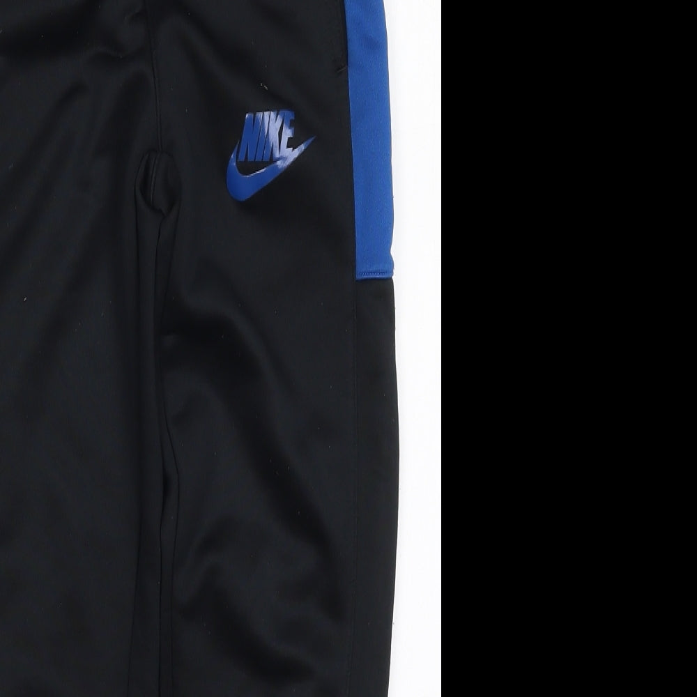 Nike Boys Black  Polyester Sweatpants Trousers Size 8-9 Years  Regular Drawstring - Blue