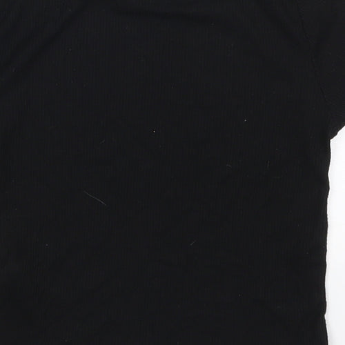 Atmosphere Womens Black  Polyester Cropped T-Shirt Size 6 Round Neck