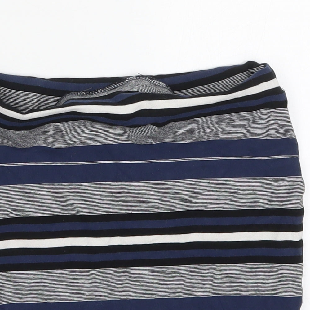 Miss Selfridge Womens Blue Striped Viscose Mini Skirt Size 6
