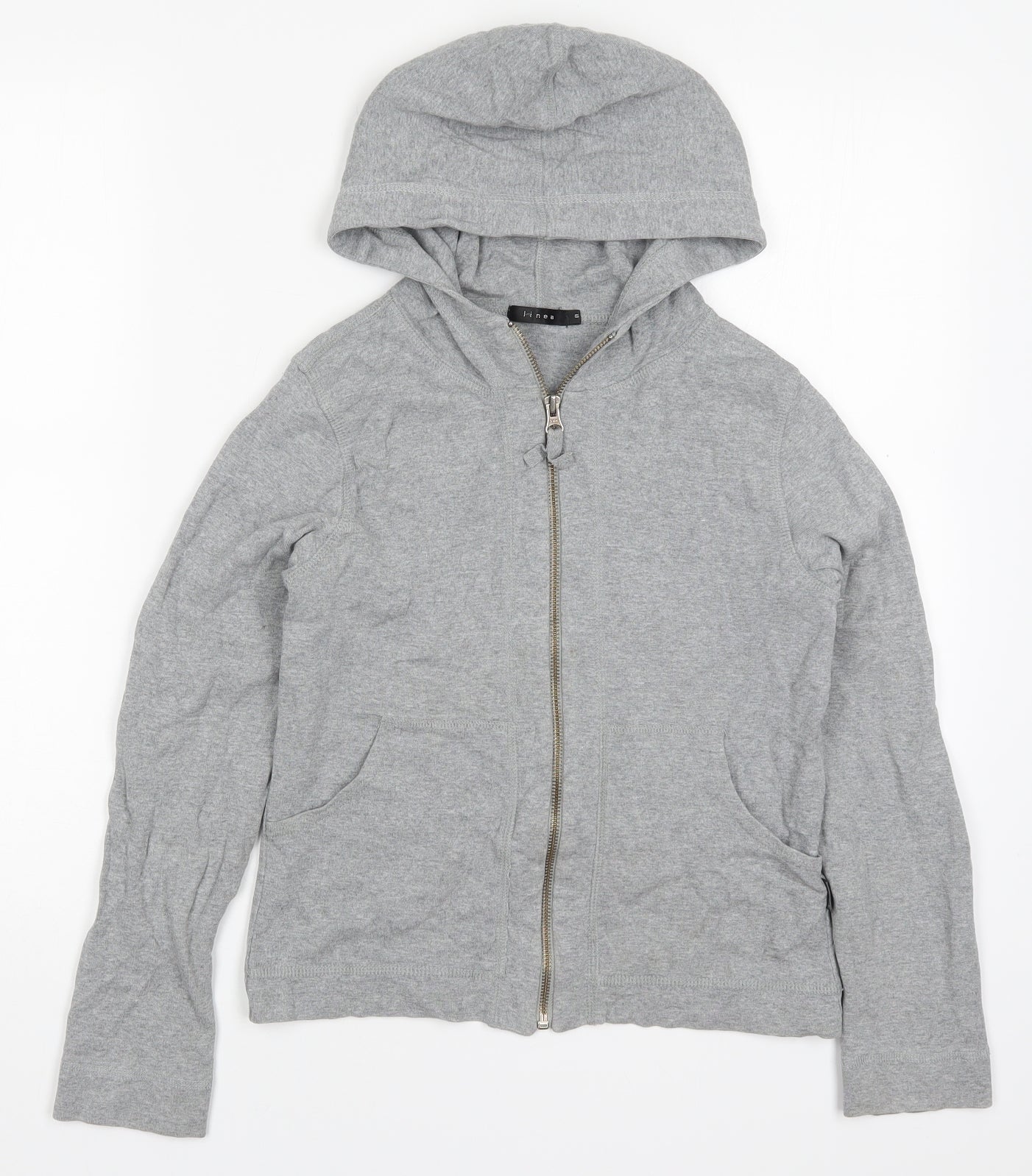 Linea Womens Grey  Cotton Full Zip Hoodie Size S  Zip