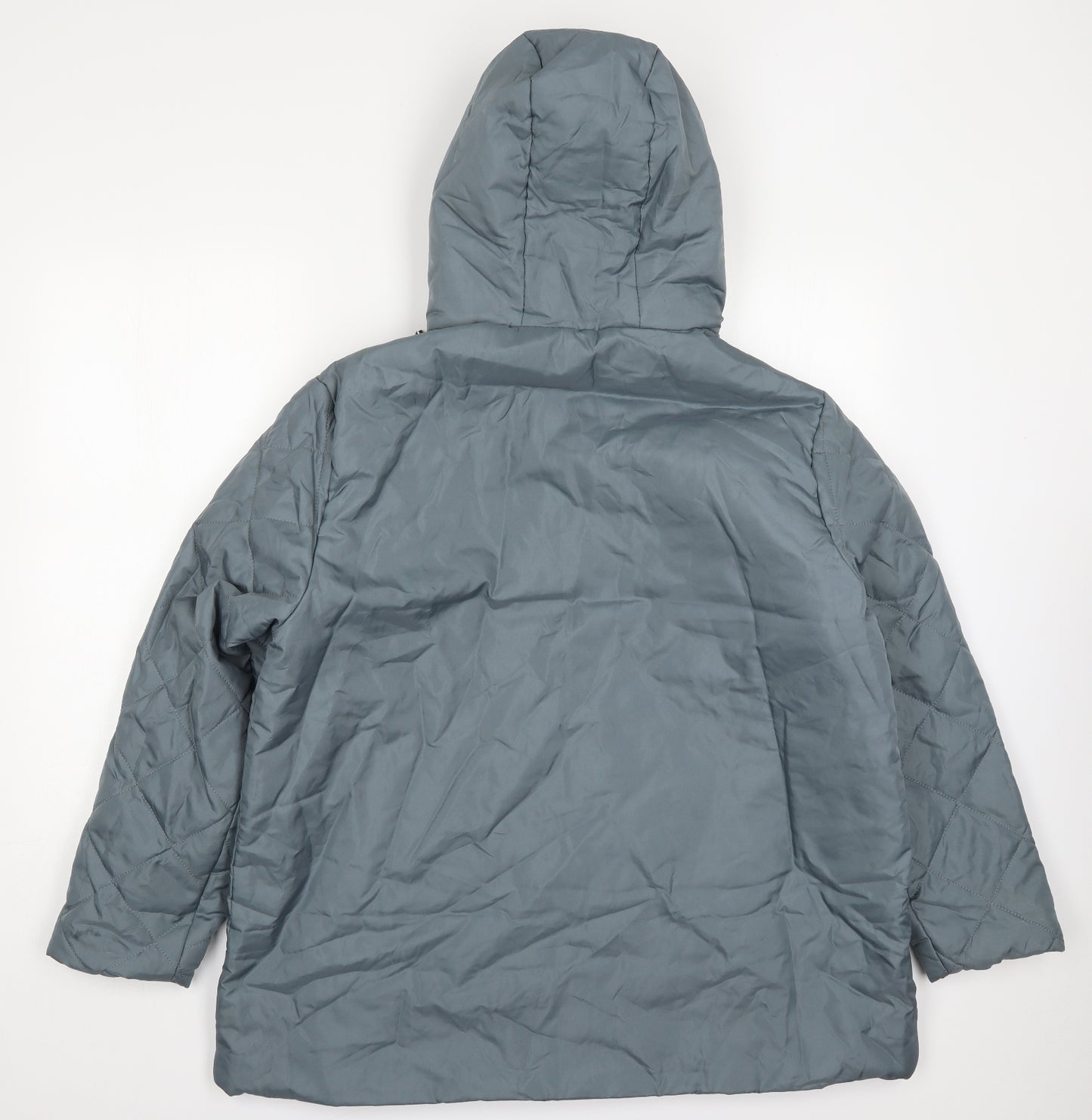 Anne De Lancay Womens Grey   Quilted Coat Size L  Zip