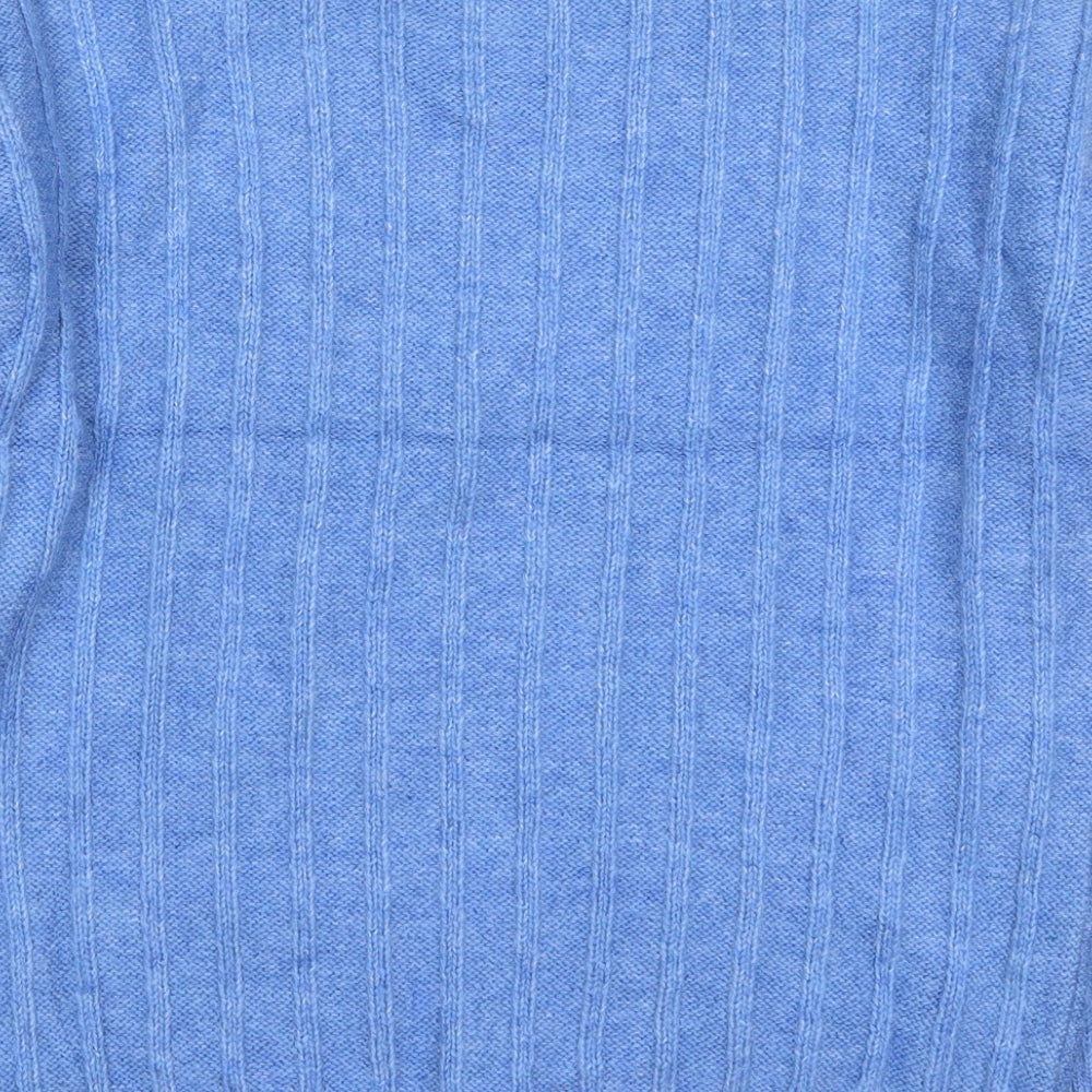 TU Womens Blue High Neck  Acrylic Pullover Jumper Size 14