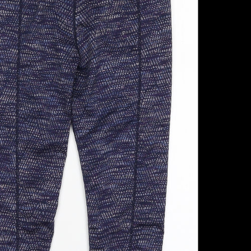 TU Womens Blue Geometric Polyester Cropped Leggings Size 12 L19 in Regular