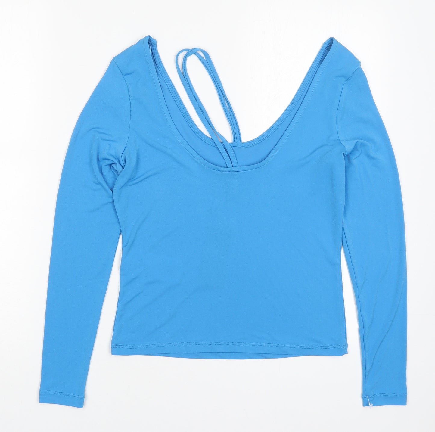 VERO MODA Womens Blue  Polyester Basic Blouse Size S Scoop Neck