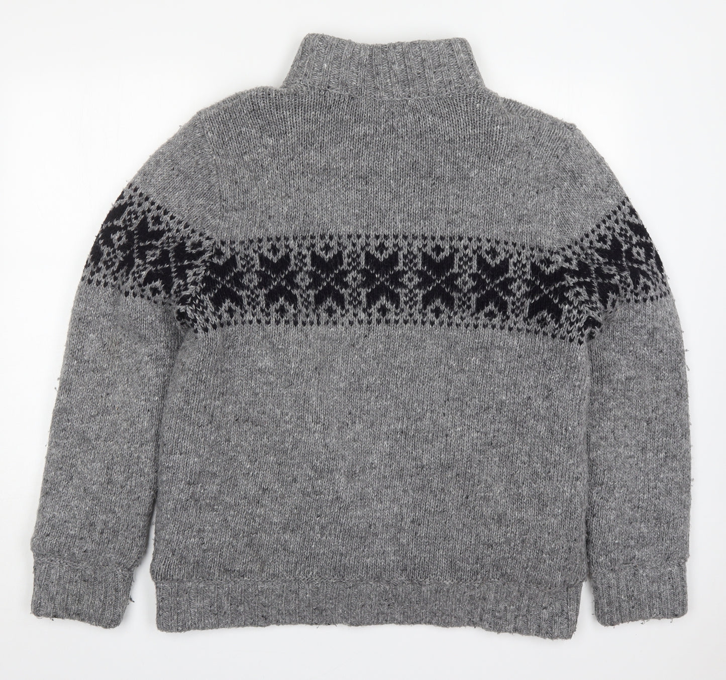 TU Mens Grey Fair Isle  Jacket Coatigan Size L  Zip