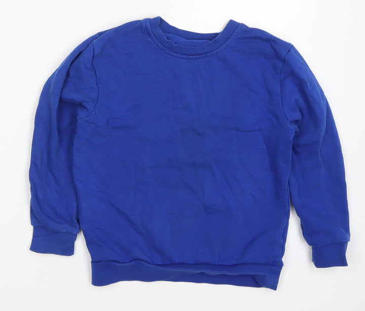 George Boys Blue Cotton Pullover Sweatshirt Size 7-8 Years Pullover