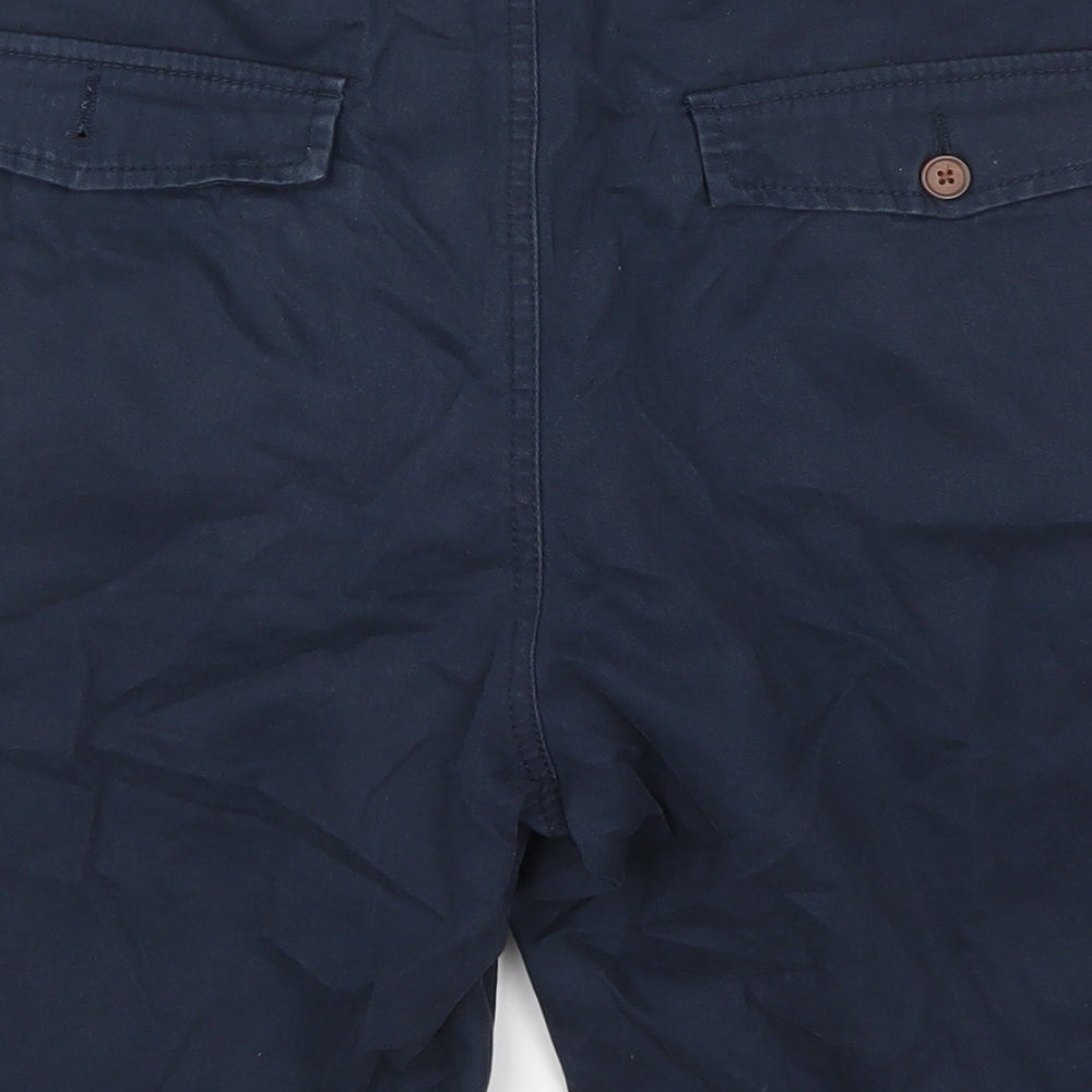 Cedar Wood State Mens Blue  Cotton Cargo Shorts Size 34 L9 in Regular Button