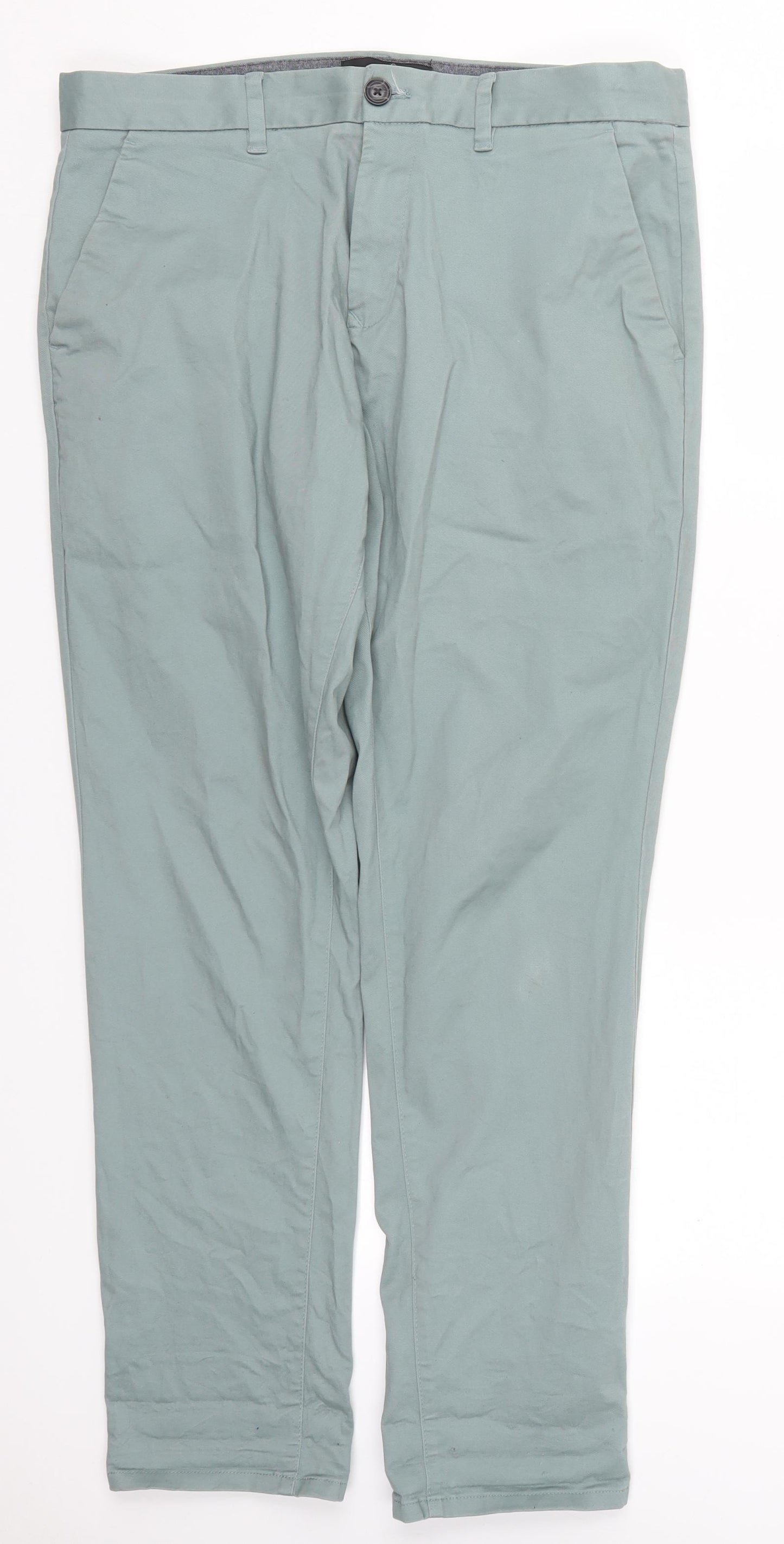 NEXT Mens Blue  Cotton Trousers  Size S L30 in Slim Button
