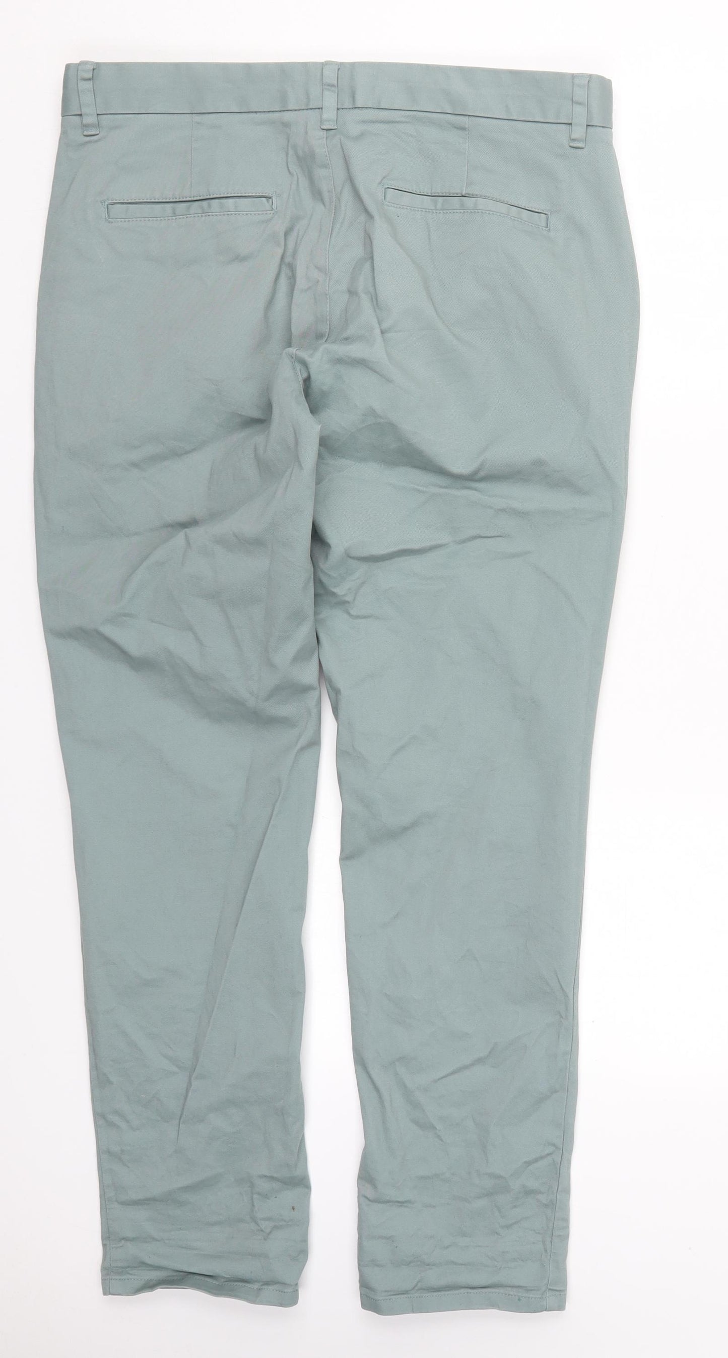 NEXT Mens Blue  Cotton Trousers  Size S L30 in Slim Button