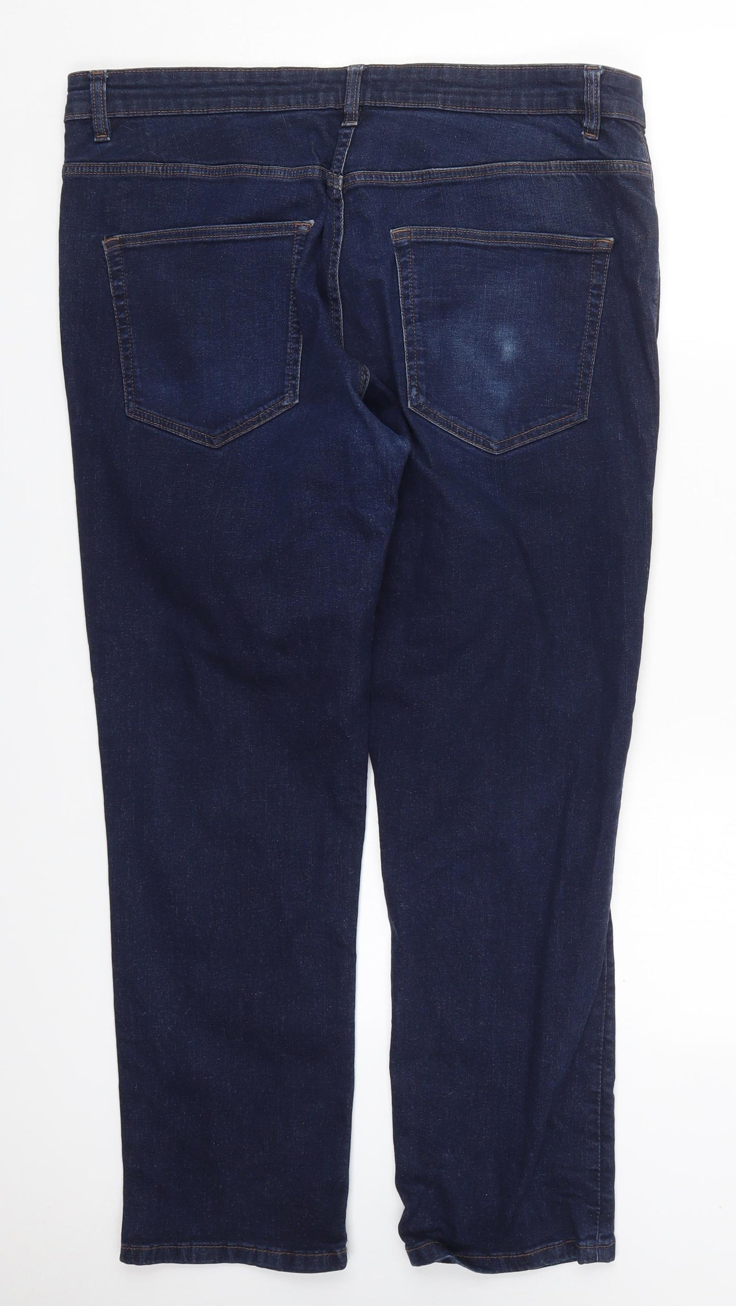 George Mens Blue  Cotton Straight Jeans Size 38 L28 in Regular Button