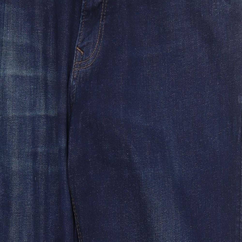 George Mens Blue  Cotton Straight Jeans Size 38 L28 in Regular Button