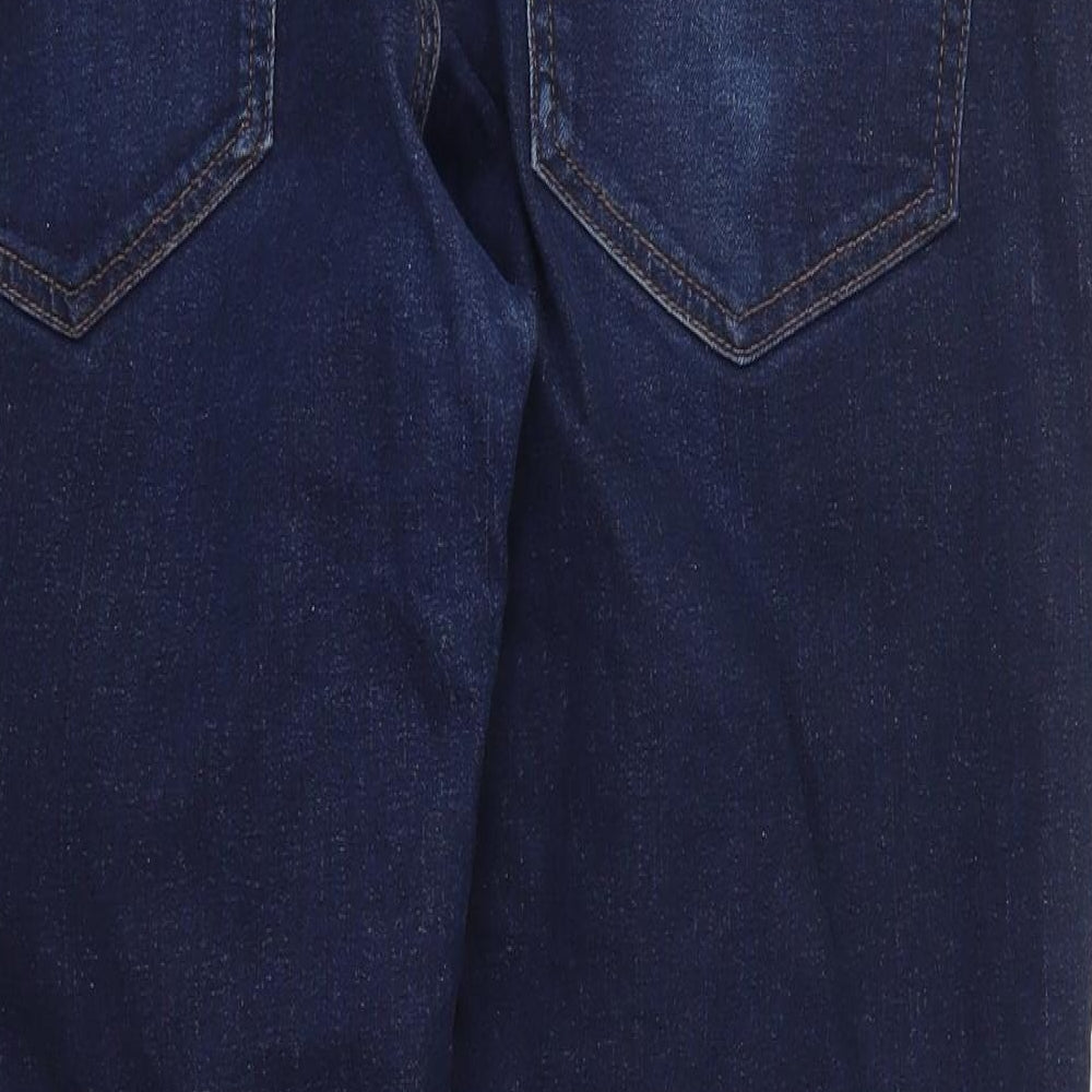 George Mens Blue  Cotton Straight Jeans Size 38 L28 in Regular Button