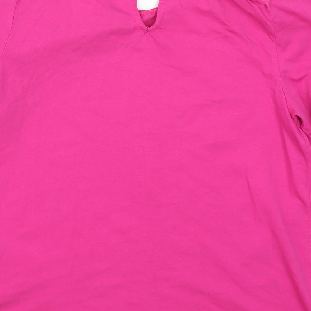 Love Roses Womens Pink  Cotton Basic T-Shirt Size 12 Round Neck