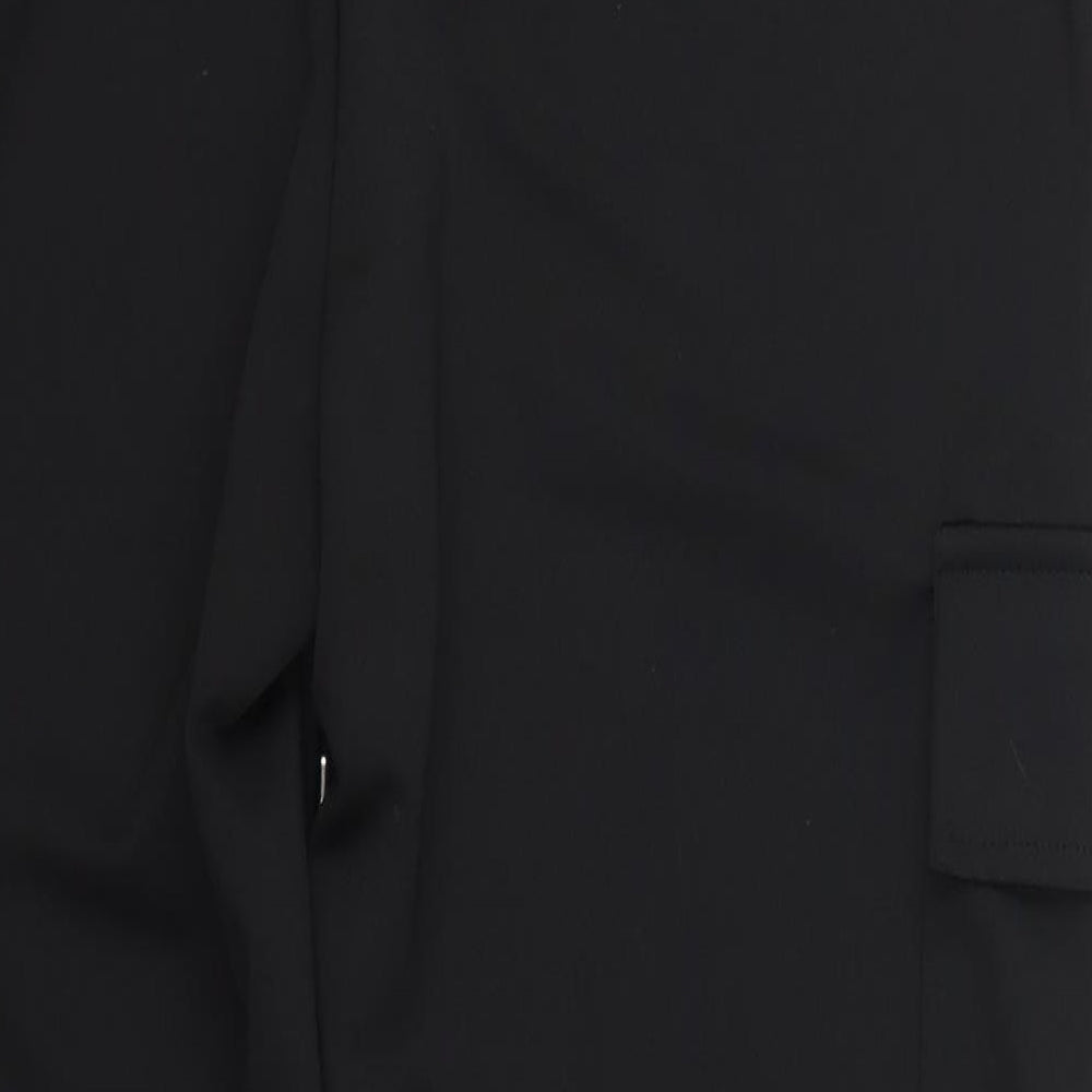NEXT Womens Black  Polyester Trousers  Size 14 L28 in Regular Drawstring