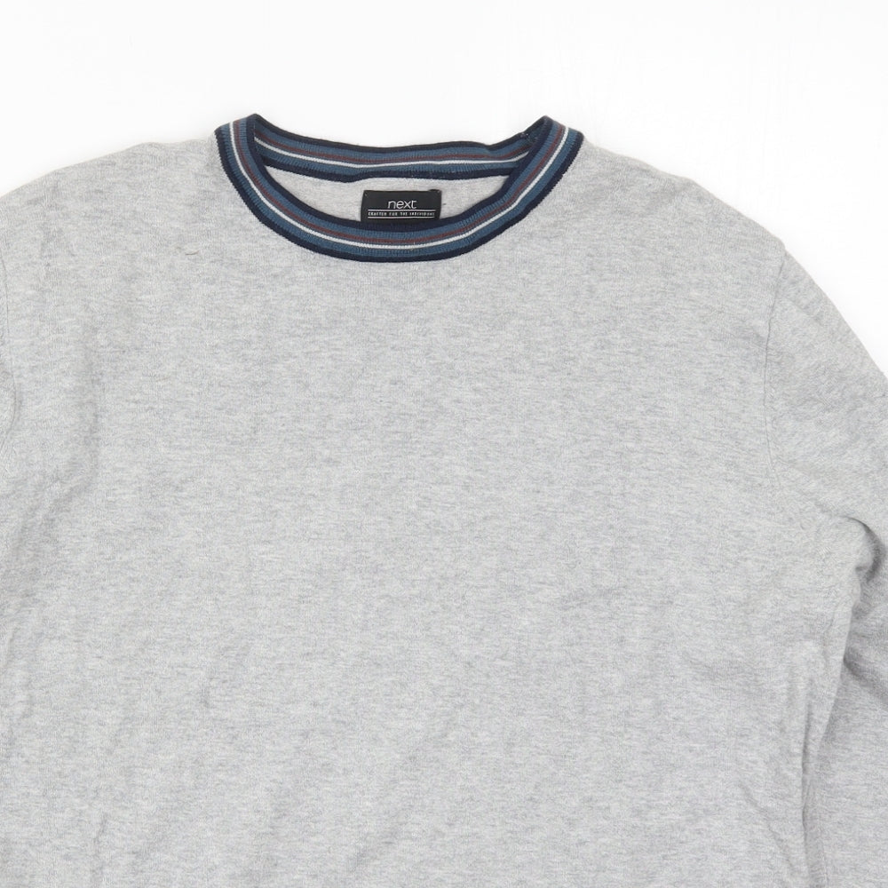 NEXT Mens Grey  Cotton  T-Shirt Size M Round Neck