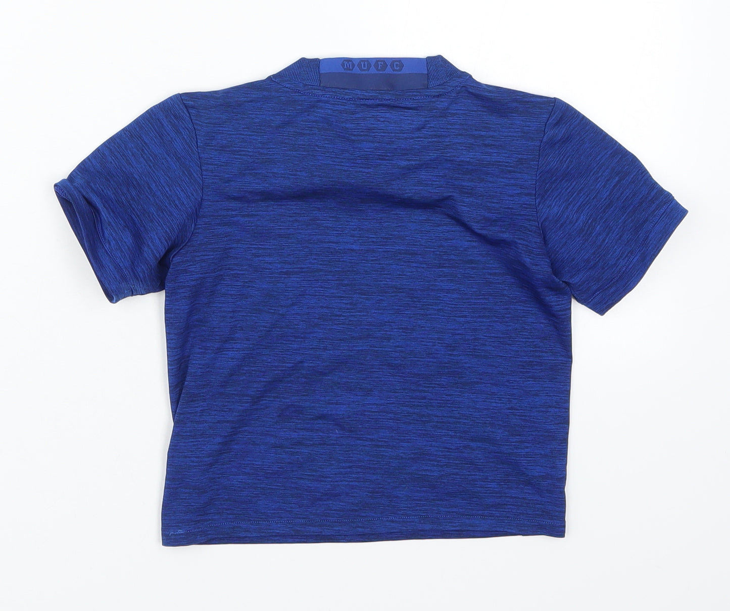adidas Boys Blue  Polyester Basic T-Shirt Size 2-3 Years Crew Neck Pullover - Manchester United Chevrolet