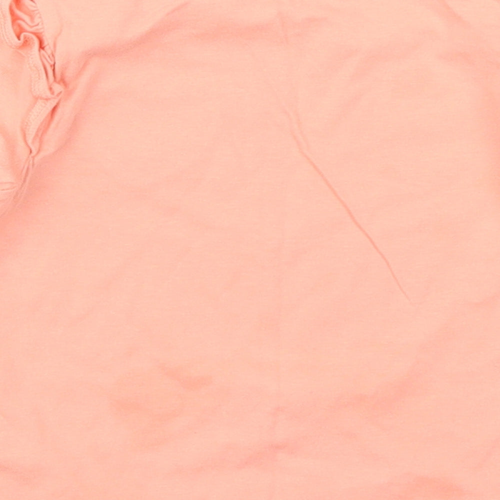 Fred & Flo Girls Pink  Cotton Basic T-Shirt Size 18-24 Months Round Neck Pullover