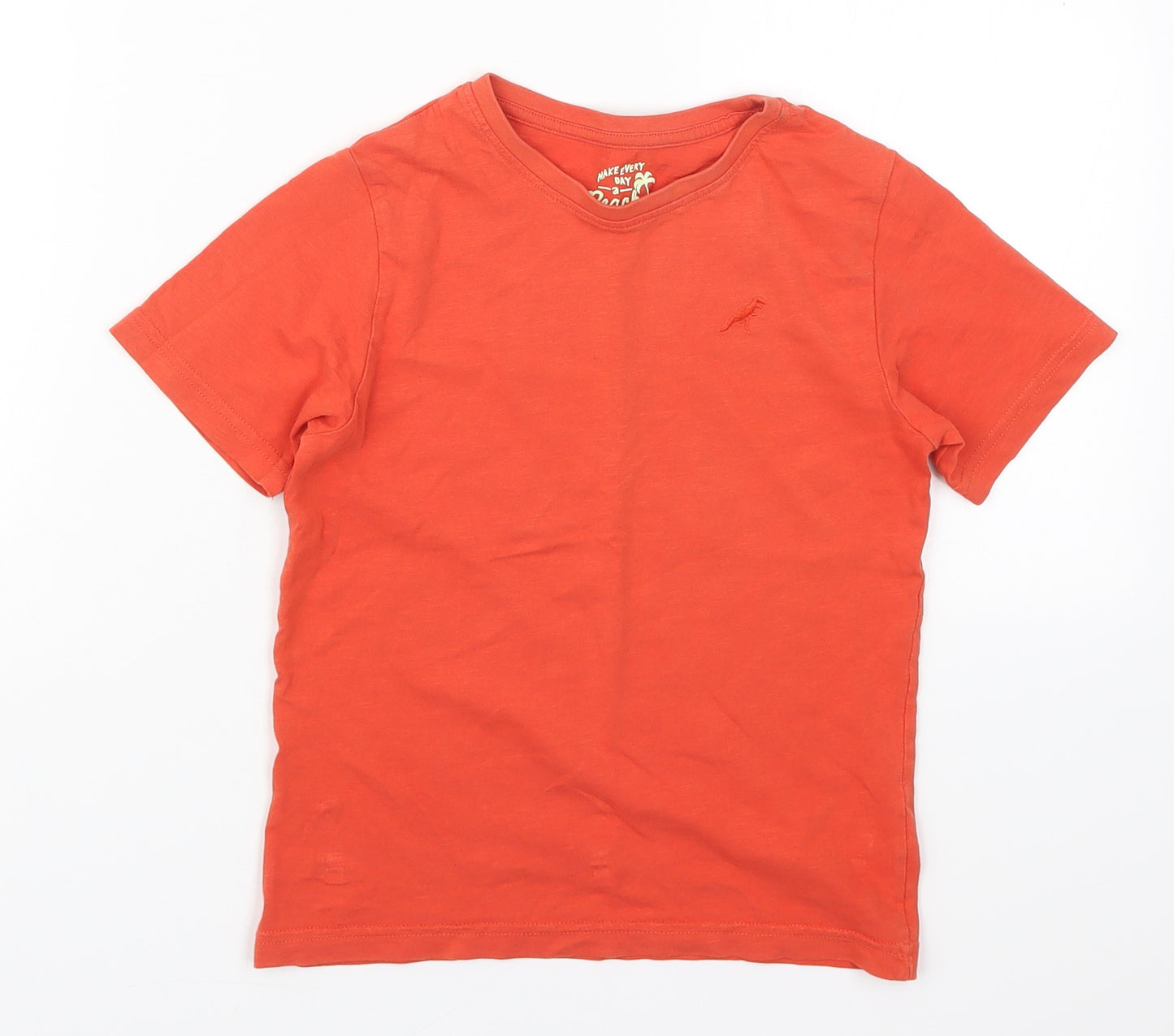 TU Boys Orange  Cotton Basic T-Shirt Size 6 Years Crew Neck Pullover - T-Rex