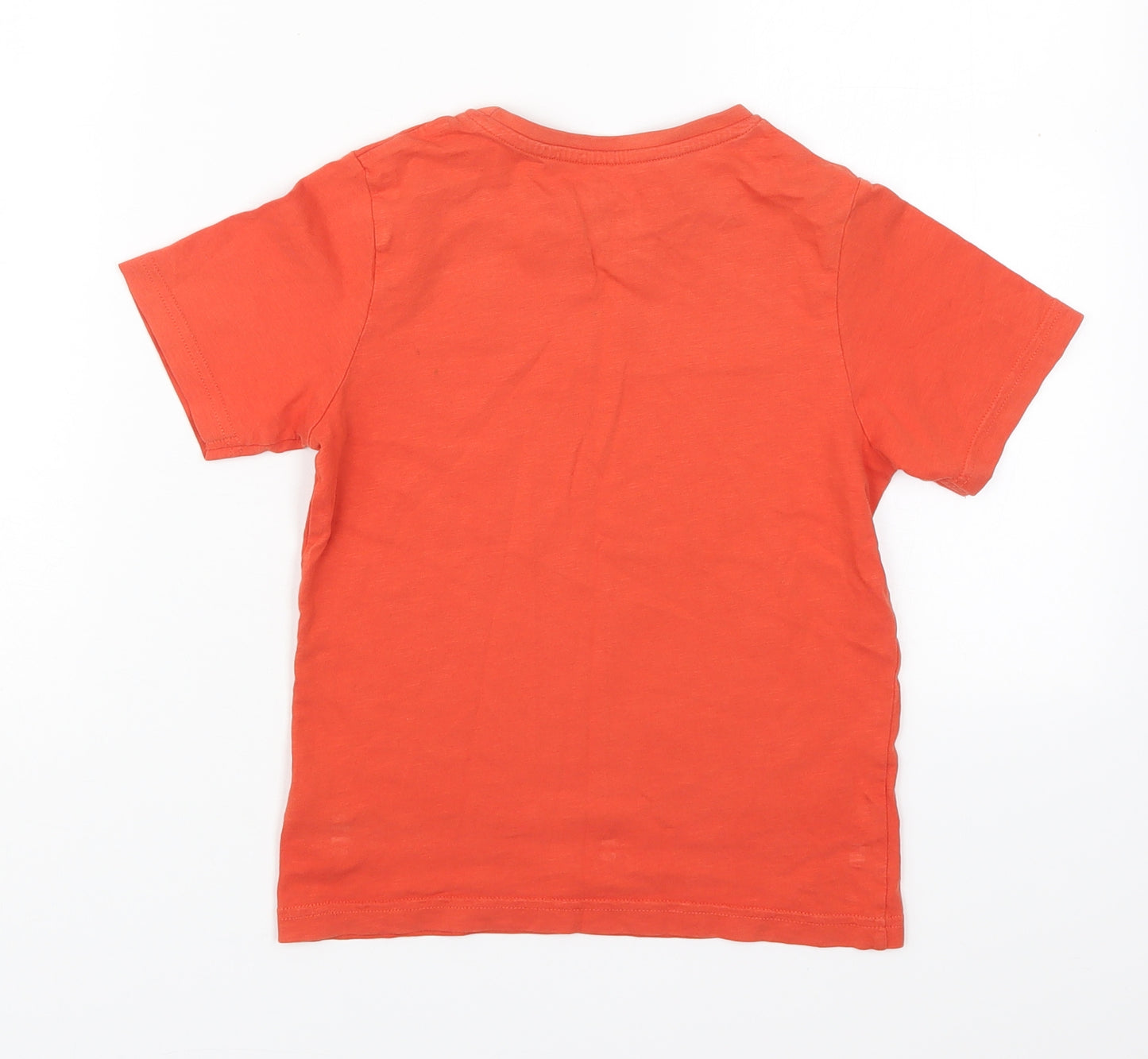 TU Boys Orange  Cotton Basic T-Shirt Size 6 Years Crew Neck Pullover - T-Rex