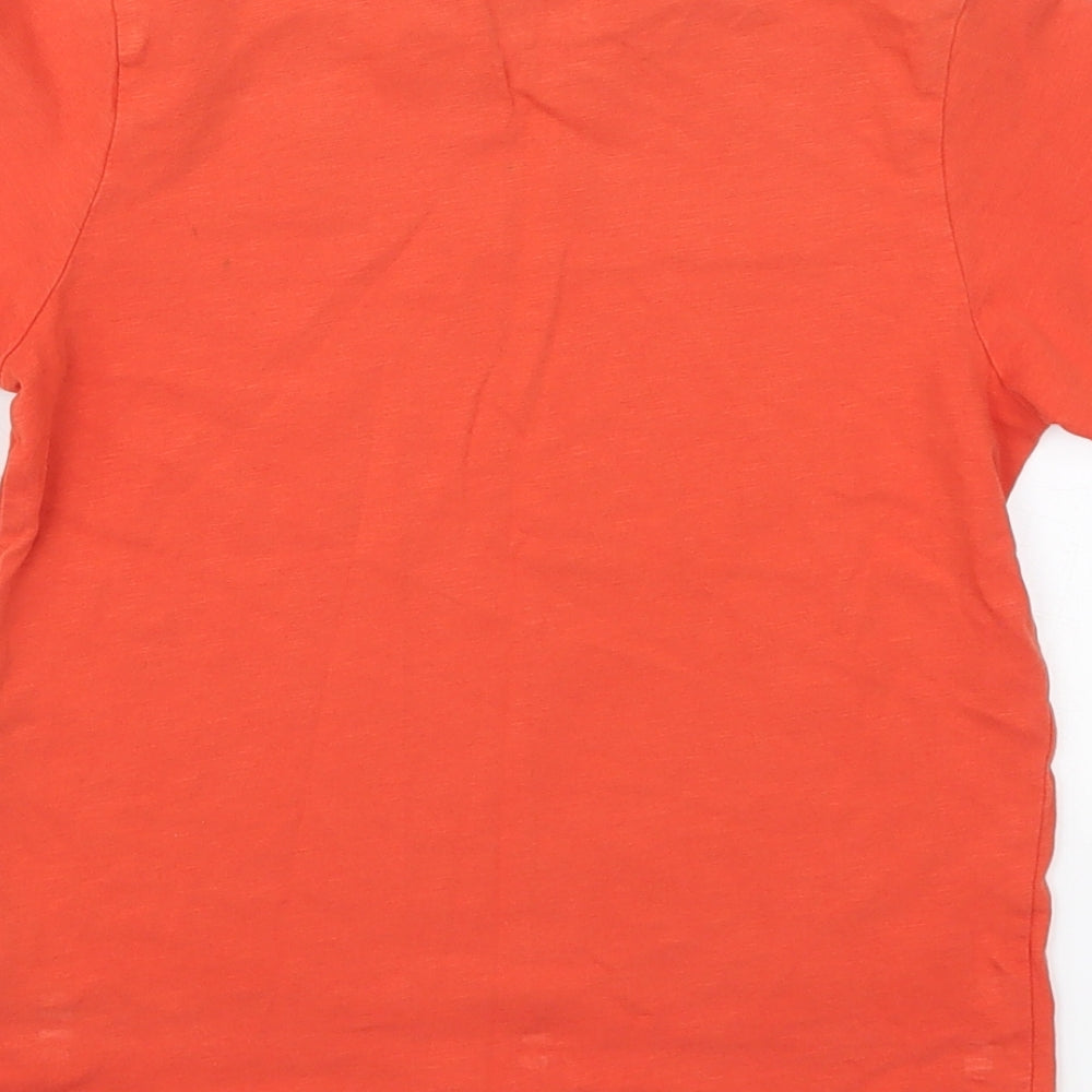 TU Boys Orange  Cotton Basic T-Shirt Size 6 Years Crew Neck Pullover - T-Rex