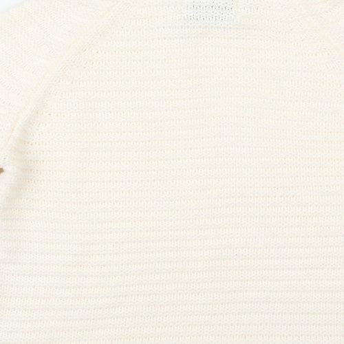 Matalan Womens Ivory Round Neck  Acrylic Pullover Jumper Size S