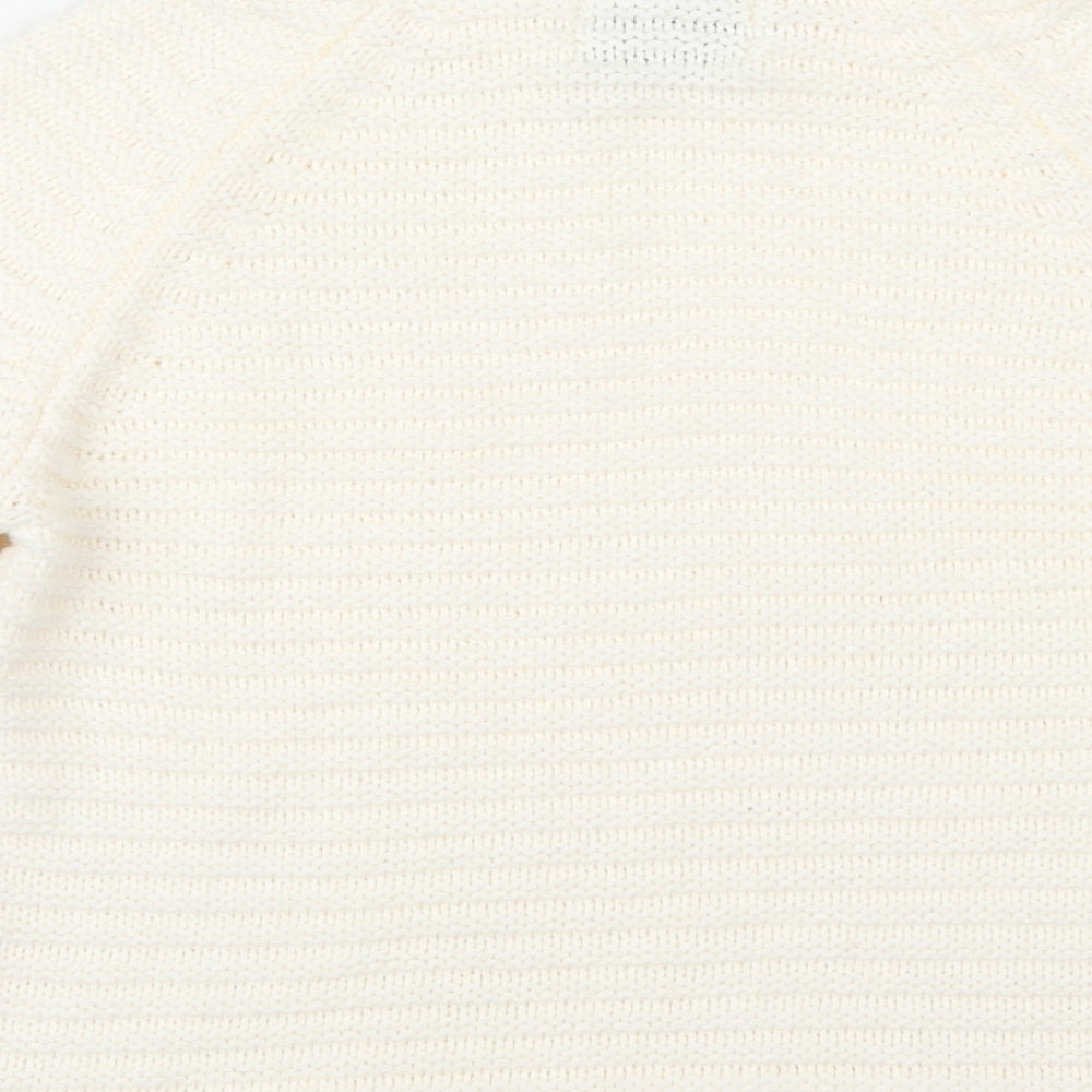 Matalan Womens Ivory Round Neck  Acrylic Pullover Jumper Size S