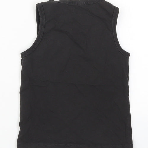 H&M Boys Black  Cotton Basic Tank Size 3-4 Years Round Neck Pullover - Football