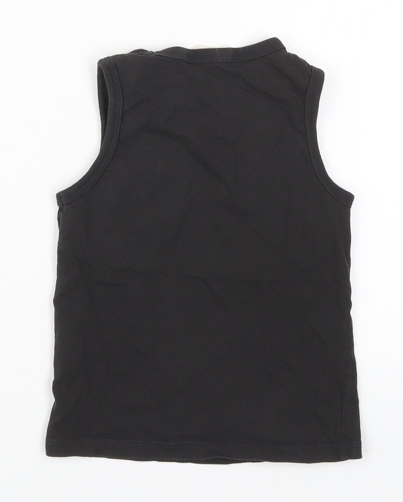 H&M Boys Black  Cotton Basic Tank Size 3-4 Years Round Neck Pullover - Football