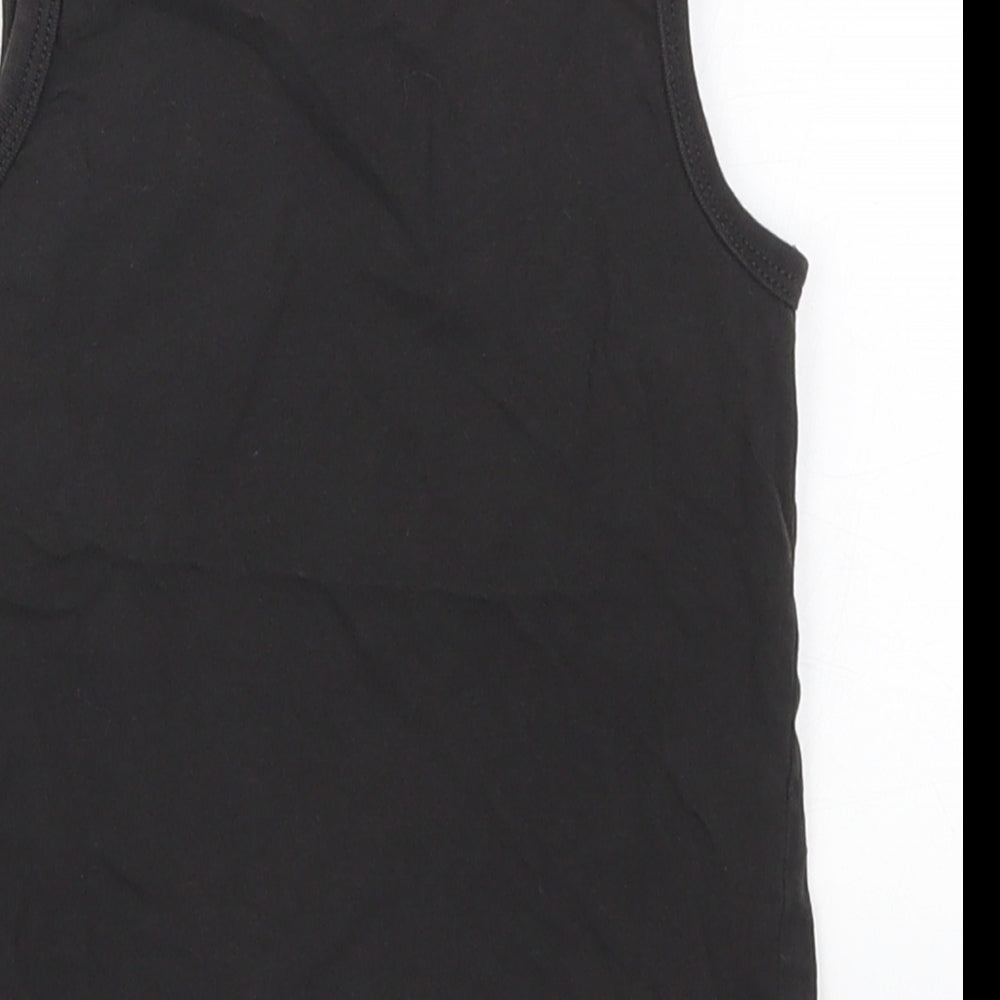 H&M Boys Black  Cotton Basic Tank Size 3-4 Years Round Neck Pullover - Football