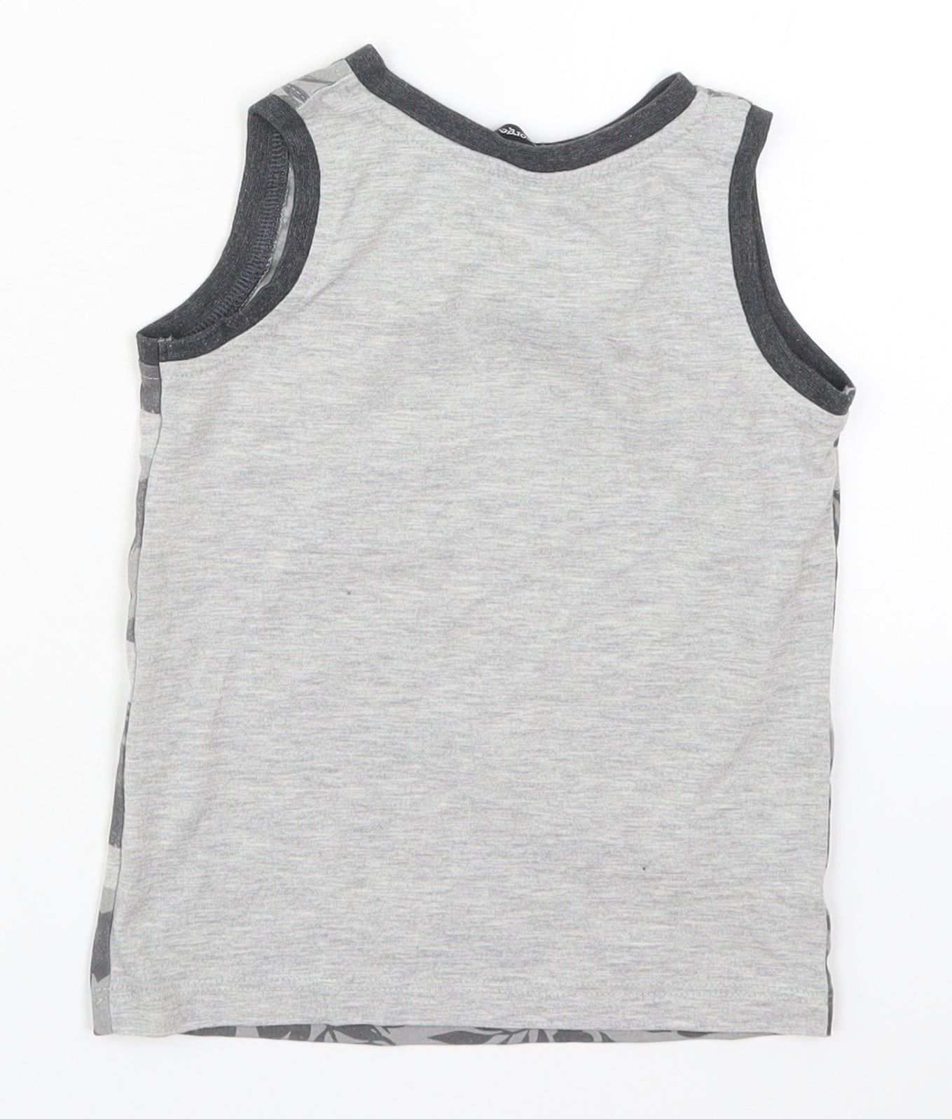 George Boys Grey Striped Cotton Basic Tank Size 2-3 Years Round Neck Pullover - Coolest Kid