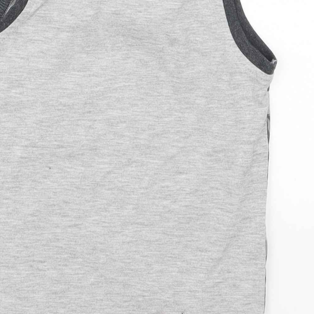 George Boys Grey Striped Cotton Basic Tank Size 2-3 Years Round Neck Pullover - Coolest Kid
