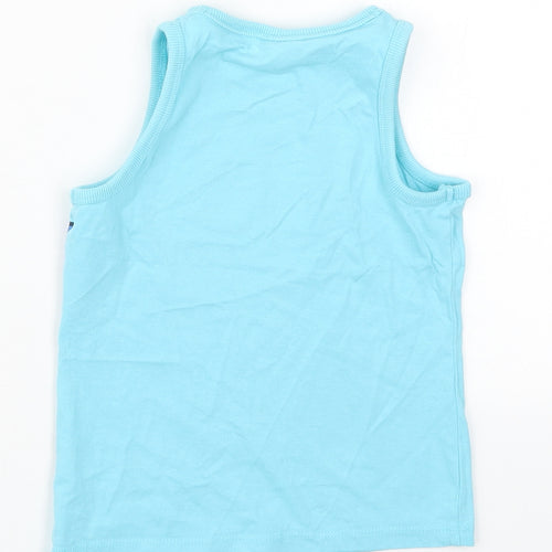 So Cute Boys Blue  Cotton Basic Tank Size 2-3 Years Round Neck Pullover - Shark Submarine
