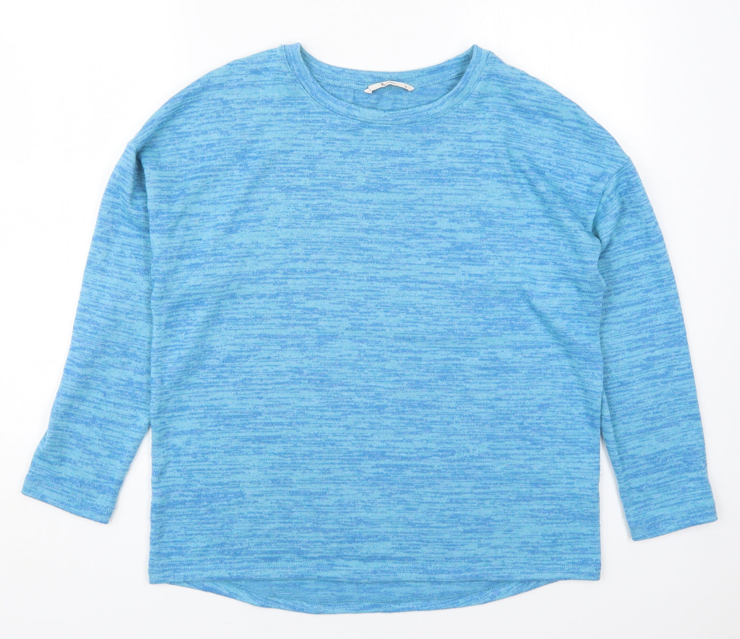 TU Womens Blue  Polyester Basic T-Shirt Size 12 Round Neck