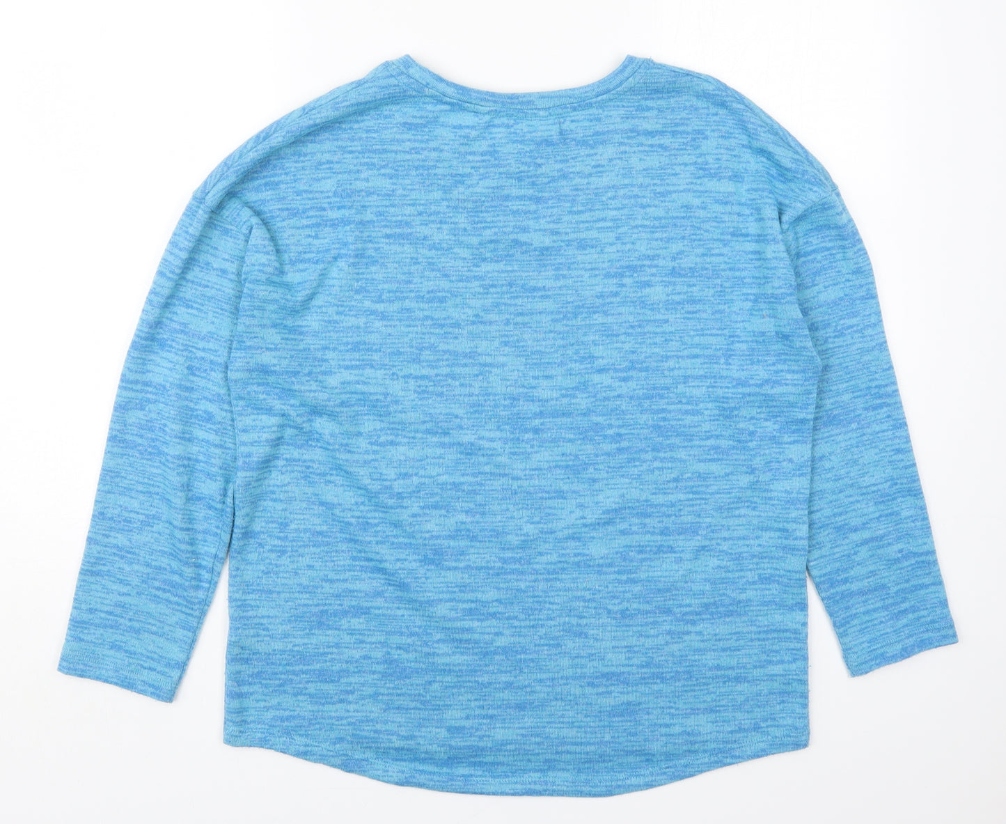 TU Womens Blue  Polyester Basic T-Shirt Size 12 Round Neck