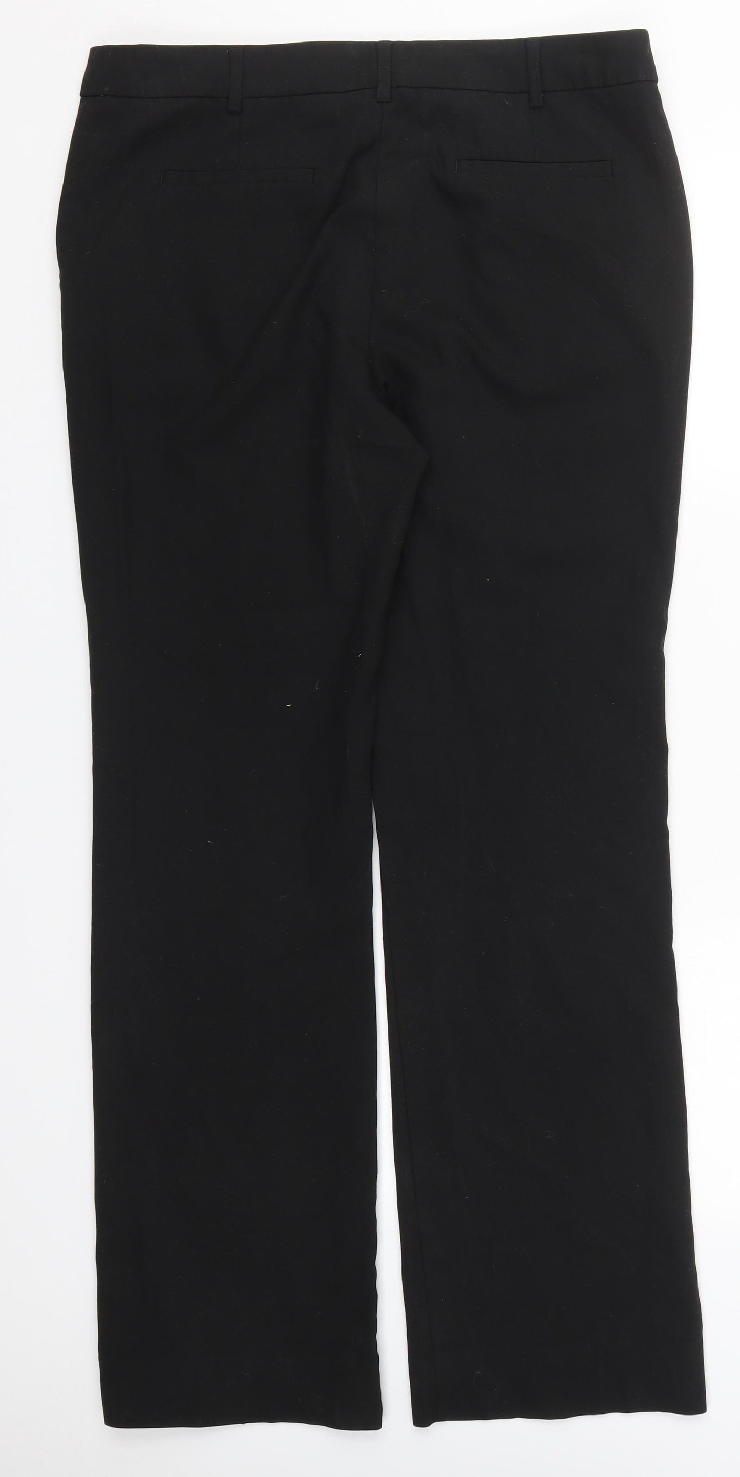 NEXT Womens Black  Polyester Trousers  Size 12 L32 in Regular Button