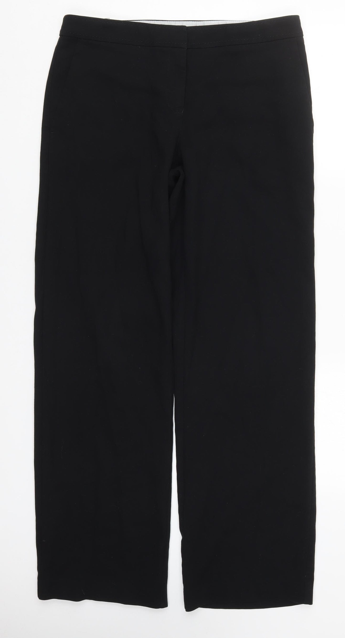 NEXT Womens Black  Polyester Trousers  Size 12 L31 in Regular Hook & Eye